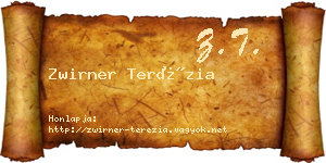 Zwirner Terézia névjegykártya